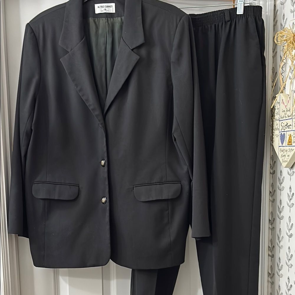 Alfred Dunner Black Suit Set Tailored Elegance